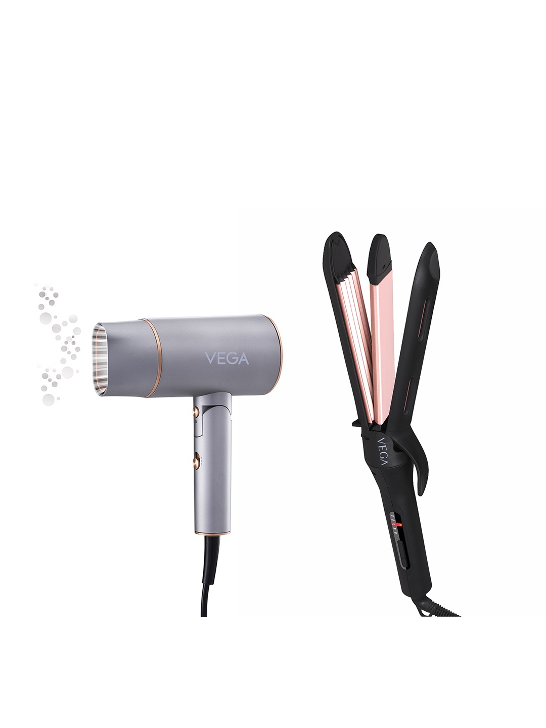 

VEGA Set of K-Glam 3-In-1 Hair Styler & VHDH-28 Ionic 1400W Hair Dryer, Black