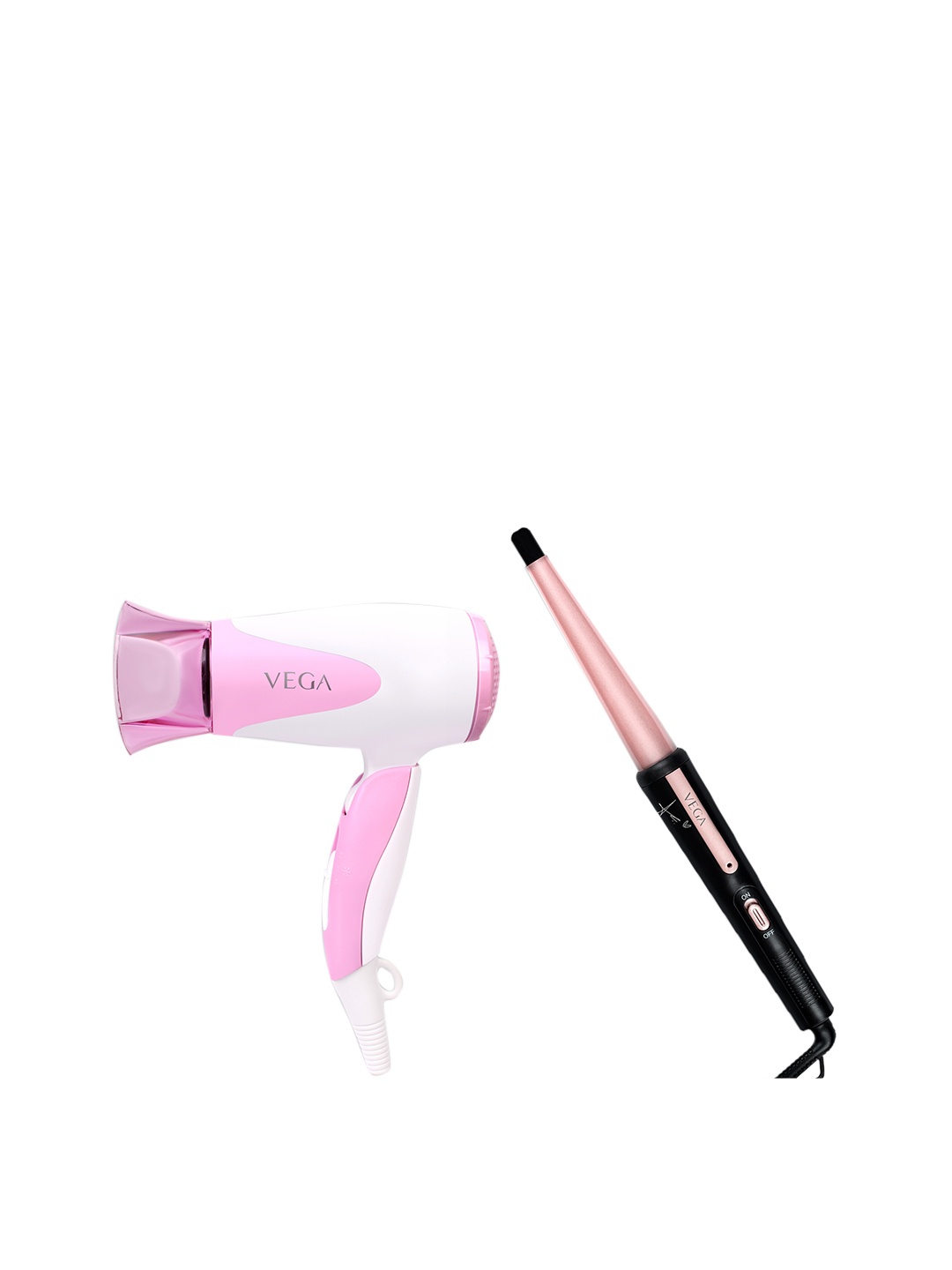 

VEGA Set of VHCH-05 I-Curl Hair Curler & VHDH-05 Blooming Air 1000 Hair Dryer, Pink
