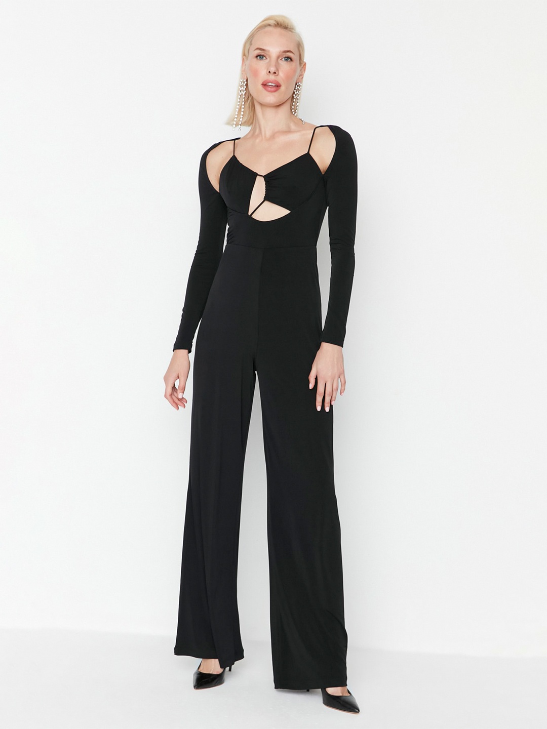 

Trendyol Spread Collar Cut Out Jumpsuit, Black