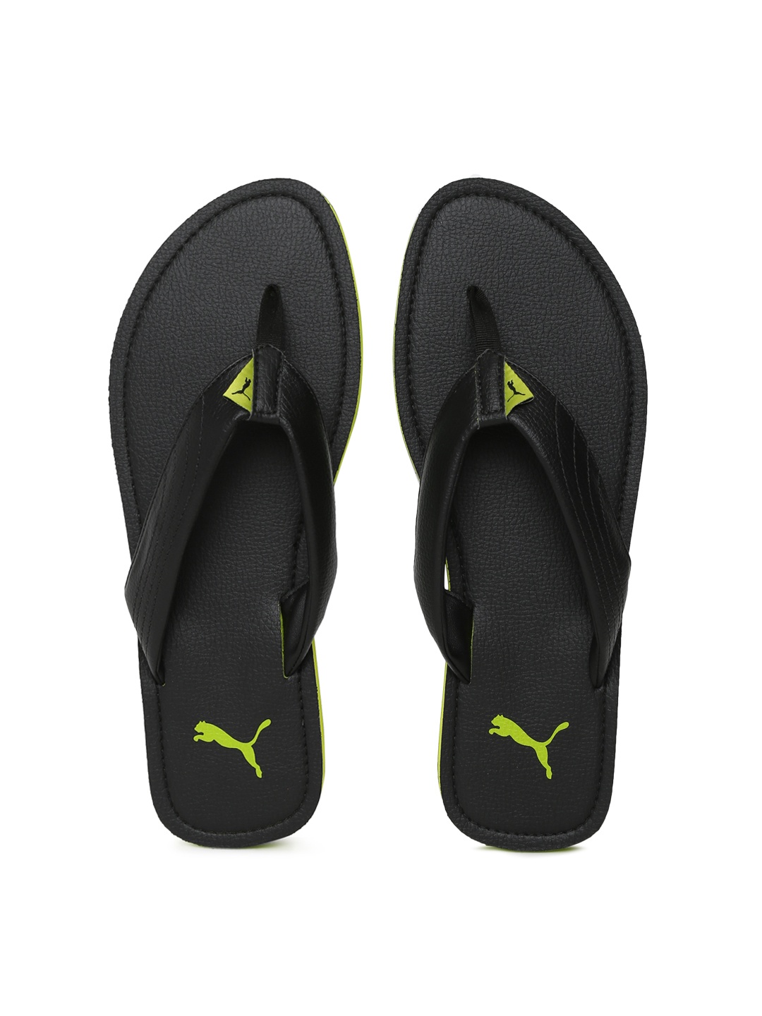 

Puma Men Black Solid Ketava III DP Limepunch Thong Flip-Flops