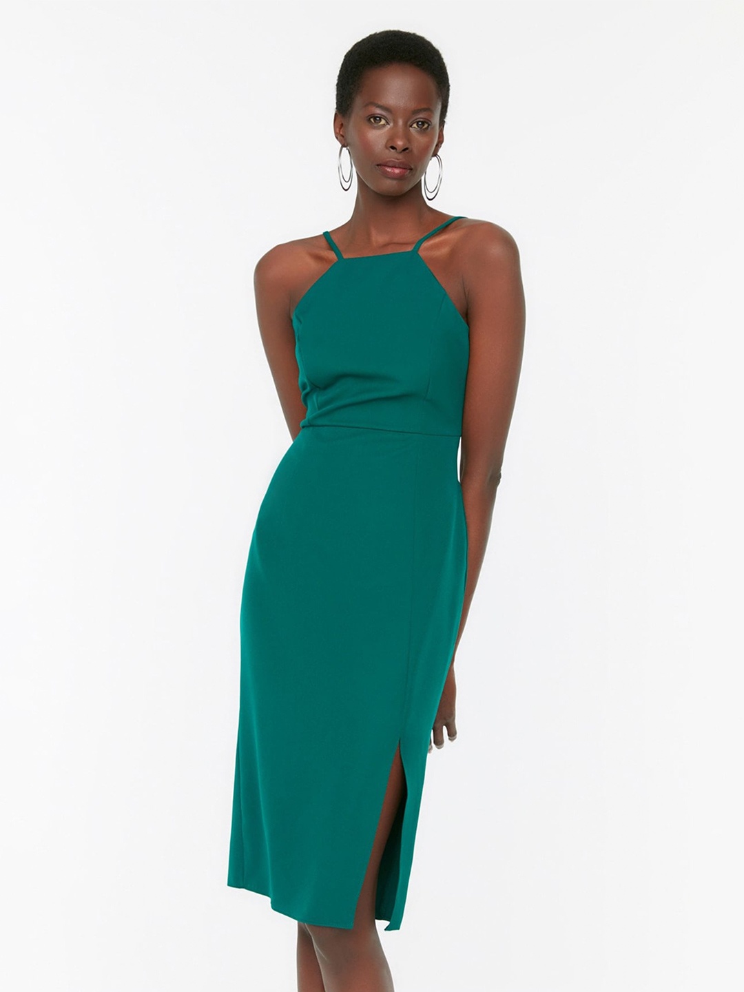 

Trendyol Shoulder Straps Sheath Dress, Green
