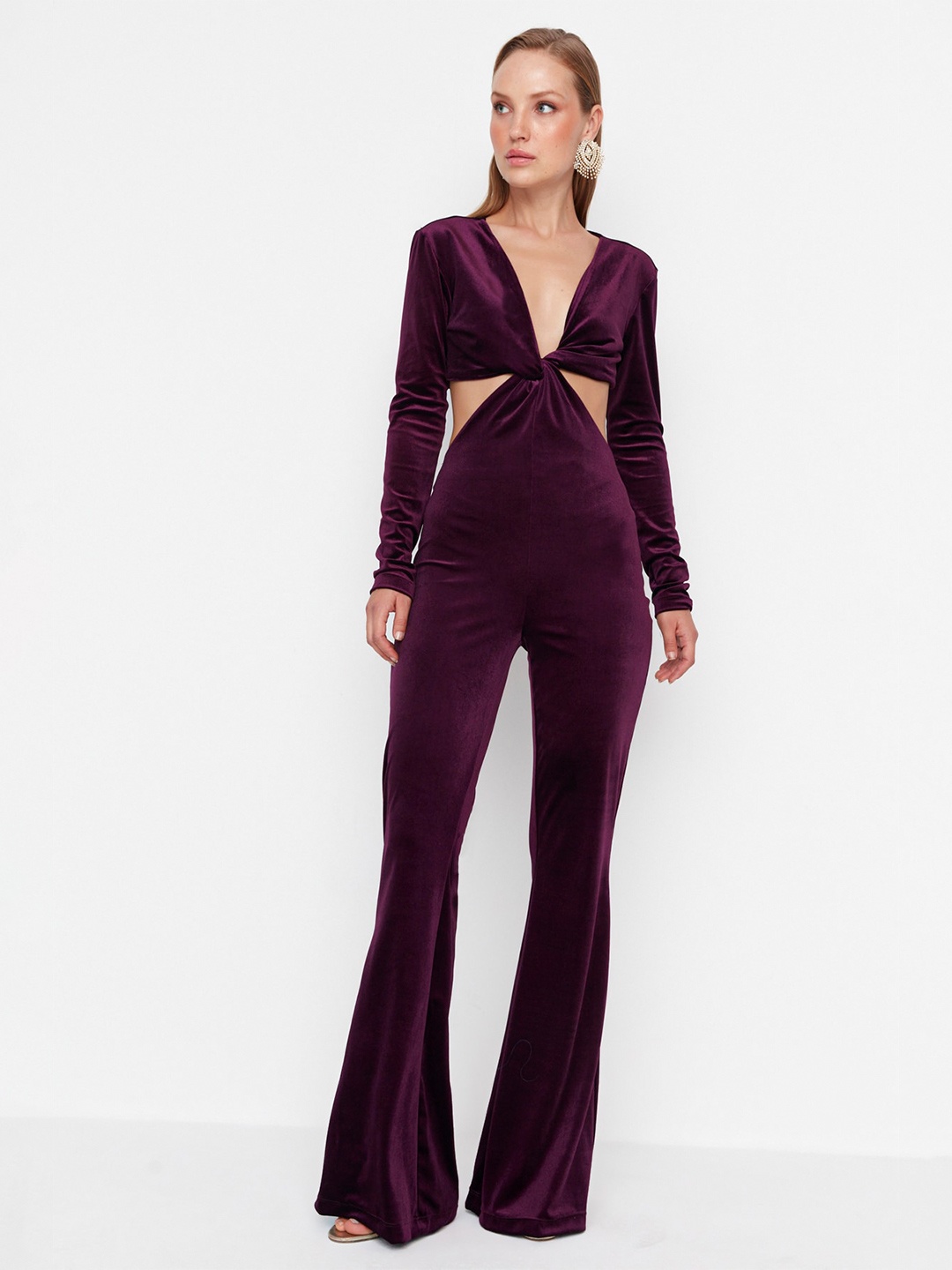 

Trendyol V-Neck Cut Out Jumpsuit, Na