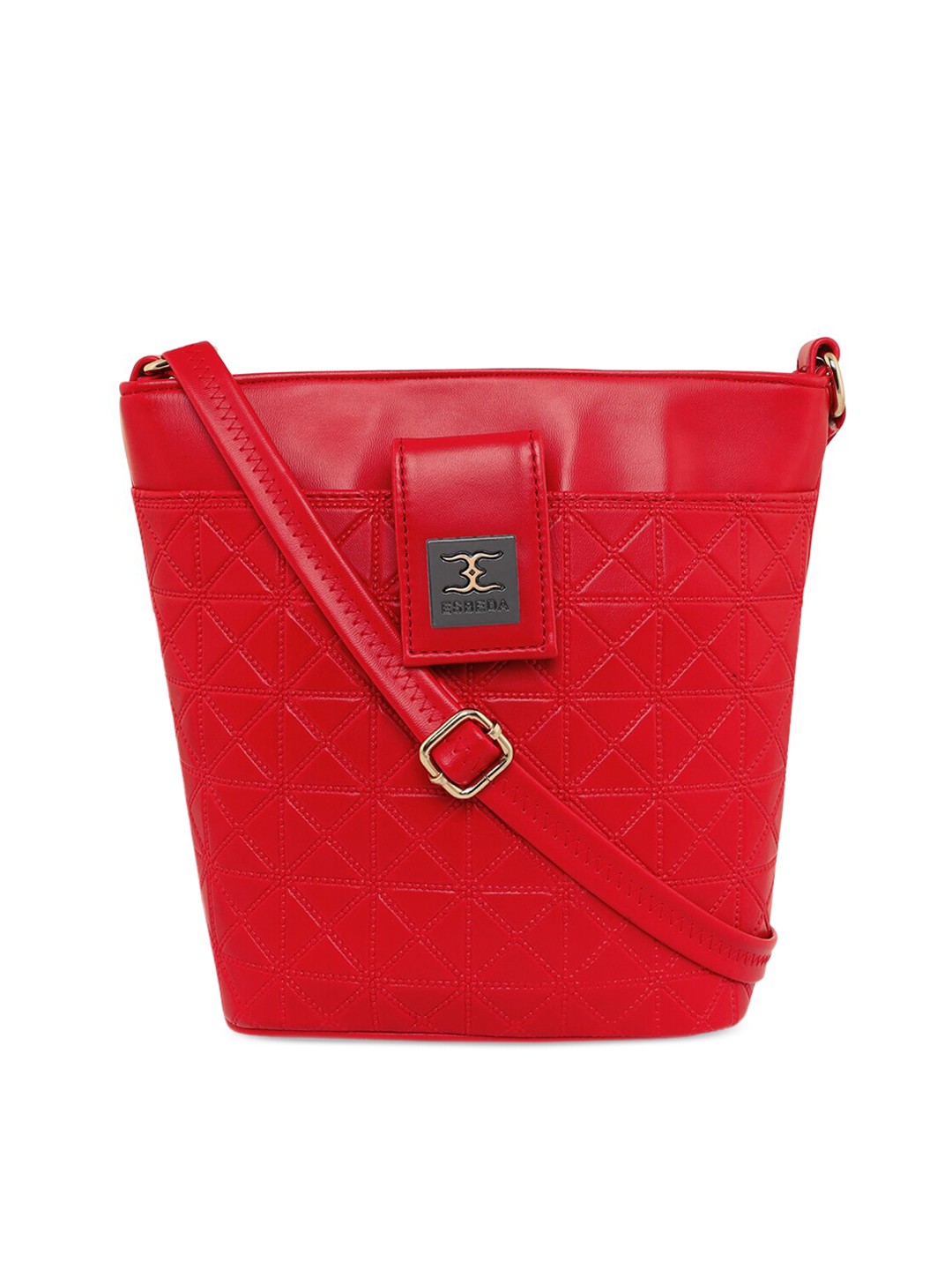 

ESBEDA Textured Structured Sling Bag With Quilted, Red