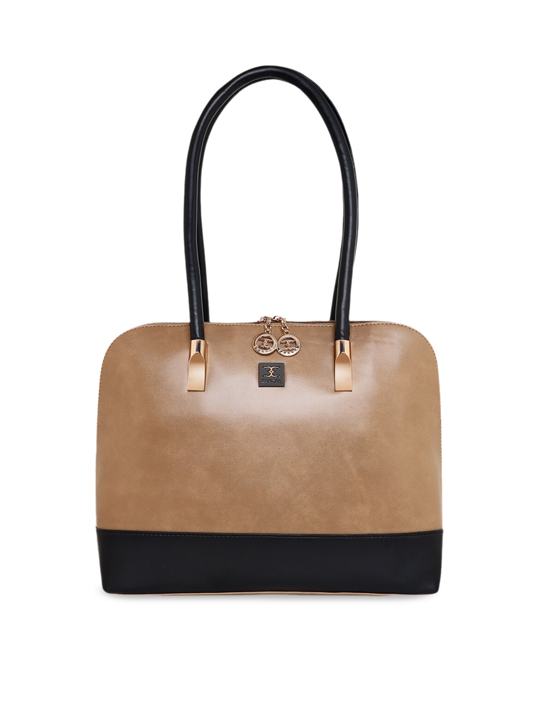

ESBEDA Colourblocked Structured Shoulder Bag, Beige