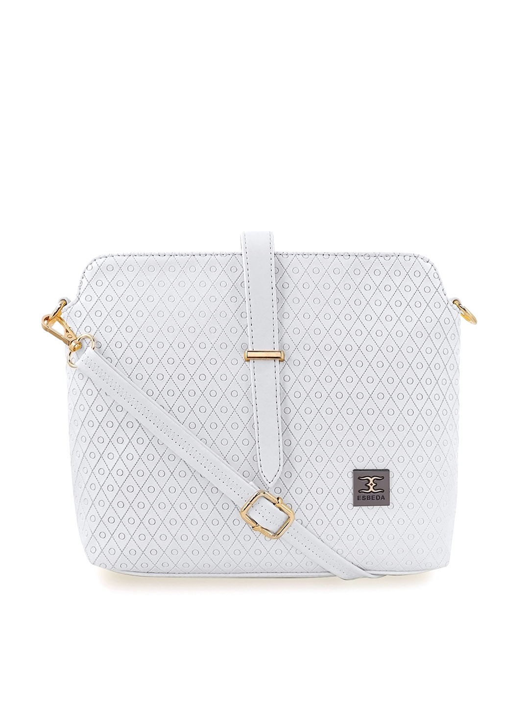 

ESBEDA Textured Structured Sling Bag With Quilted, White