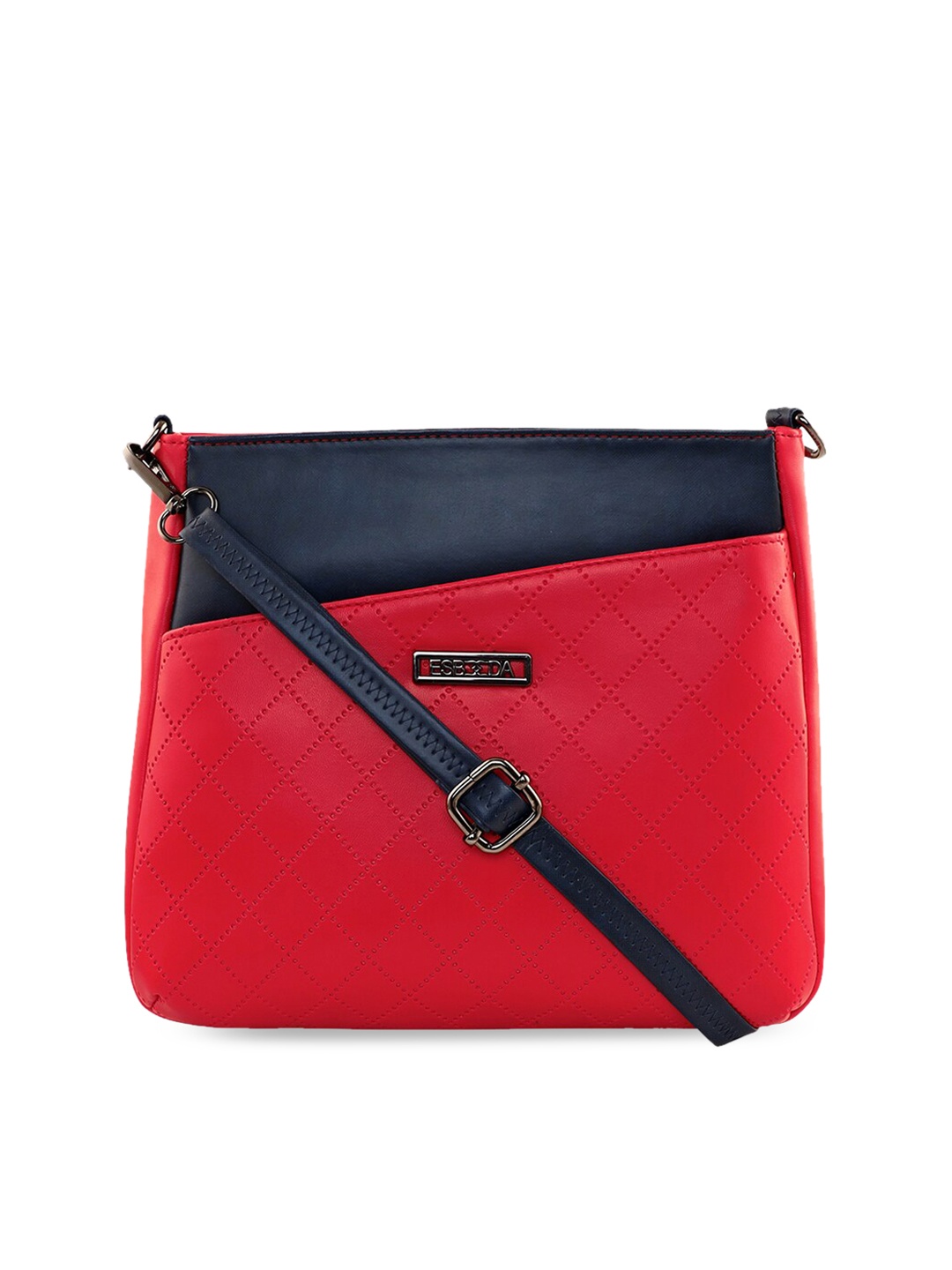 

ESBEDA Colourblocked Structured Sling Bag, Red