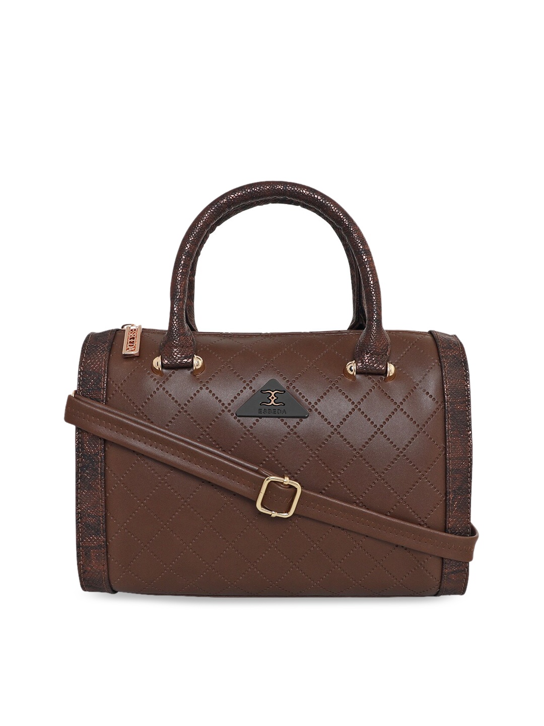

ESBEDA Textured Structured Handheld Bag With Quilted, Brown