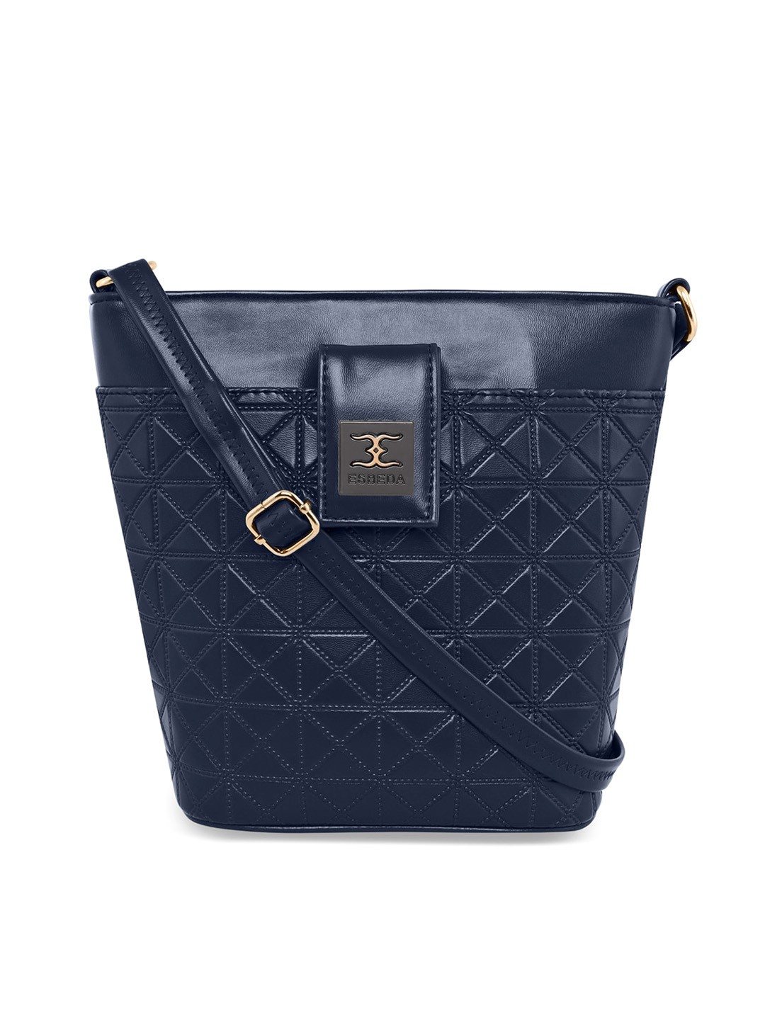 

ESBEDA Textured Structured Sling Bag With Quilted, Navy blue