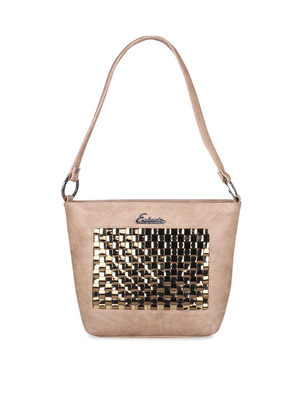 

ESBEDA Textured Structured Sling Bag With Embellished, Beige