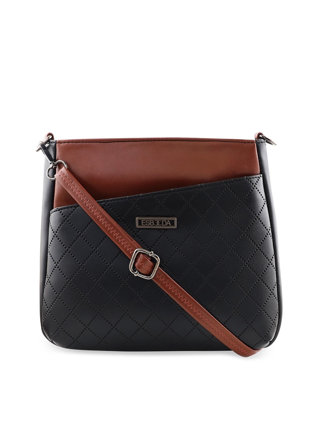 

ESBEDA Structured Quilted Sling Bag, Black