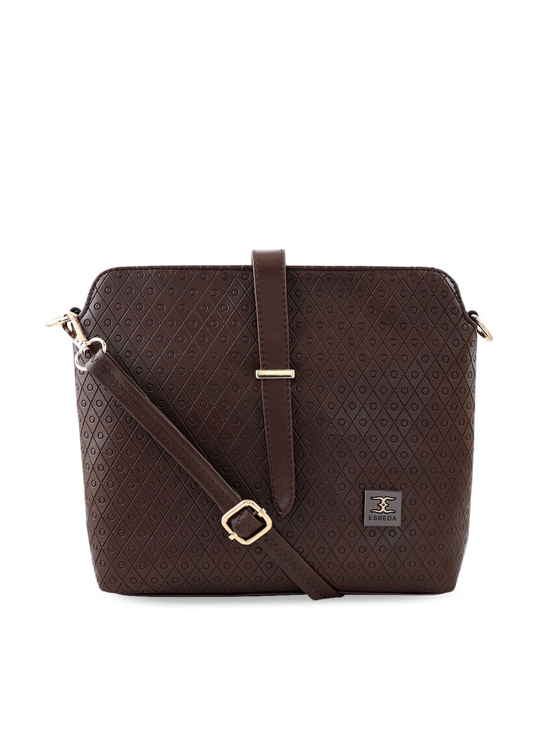 

ESBEDA Textured Structured Sling Bag, Brown