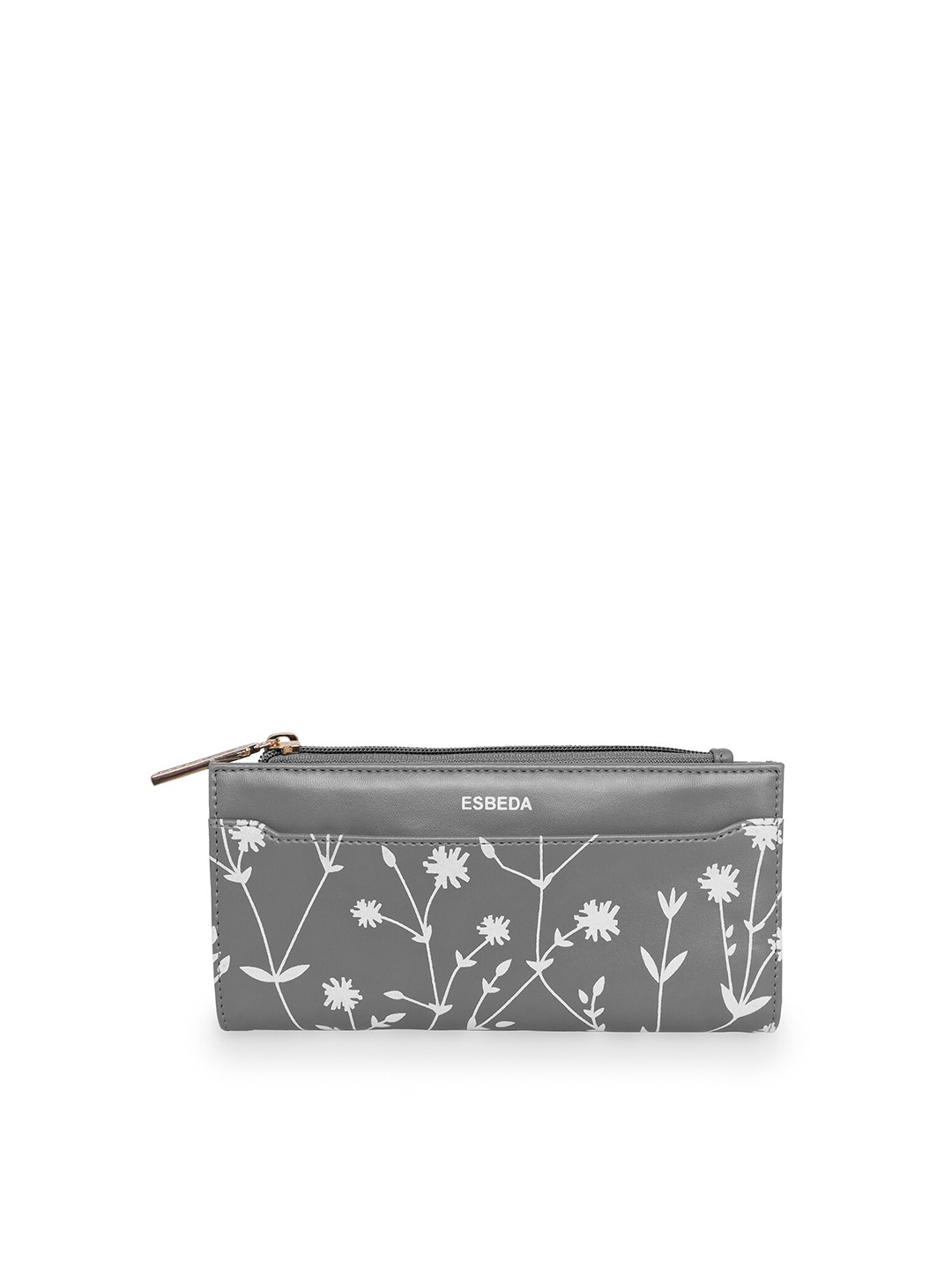 

ESBEDA Women Floral Printed Two Fold Wallet, Grey