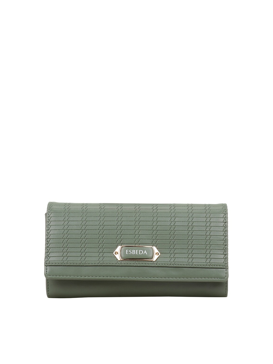 

ESBEDA Women Textured Envelop Wallet, Green