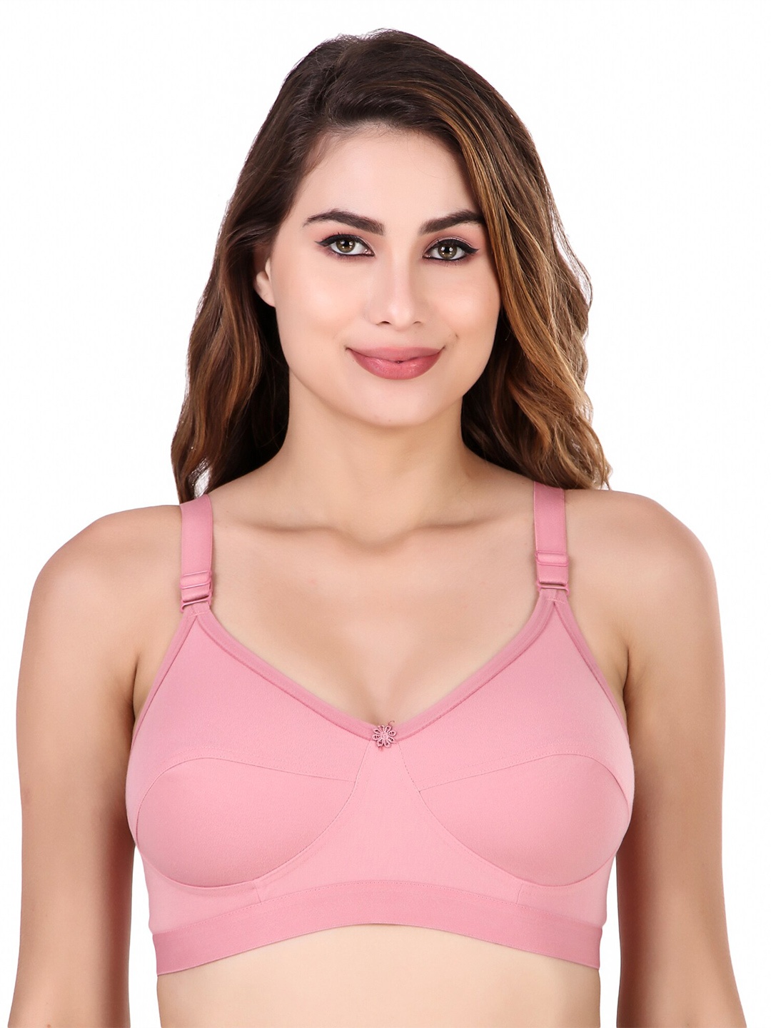 

Piylu Non-Padded Non-Wired Full Coverage Cut & Sew All Day Comfort T-shirt Bra, Peach