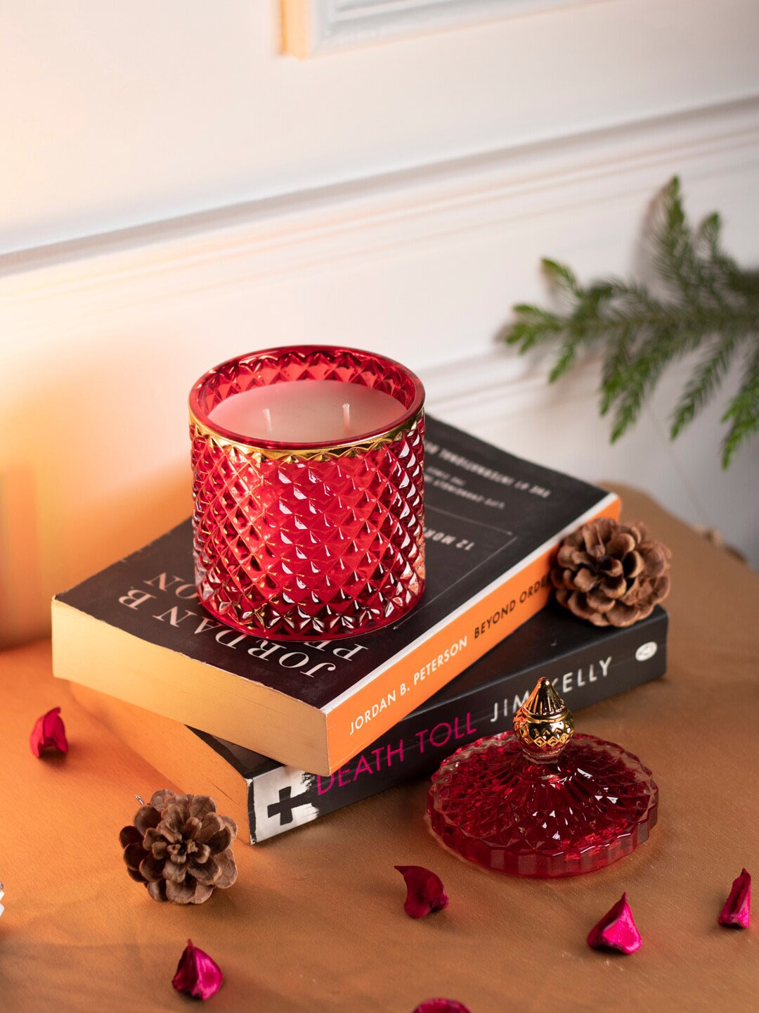 

Dhrohar Red Scented Arabian Mystique Sandal Rose Jar Candle