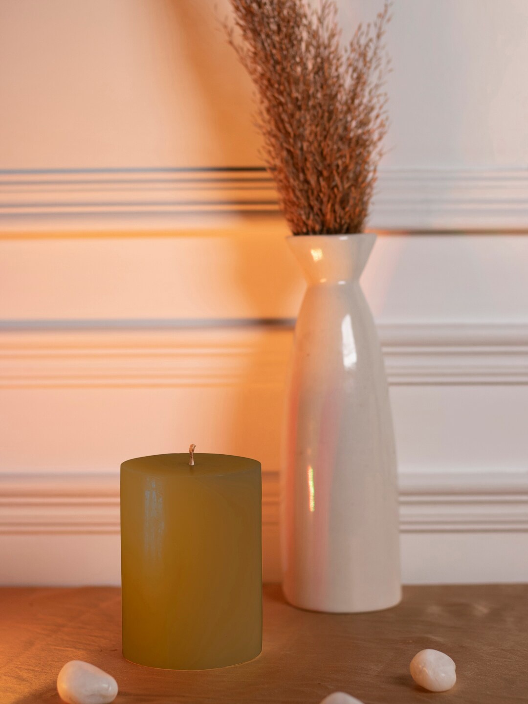 

Dhrohar Scented Arabian Mystique Oud Beige Pillar Candle
