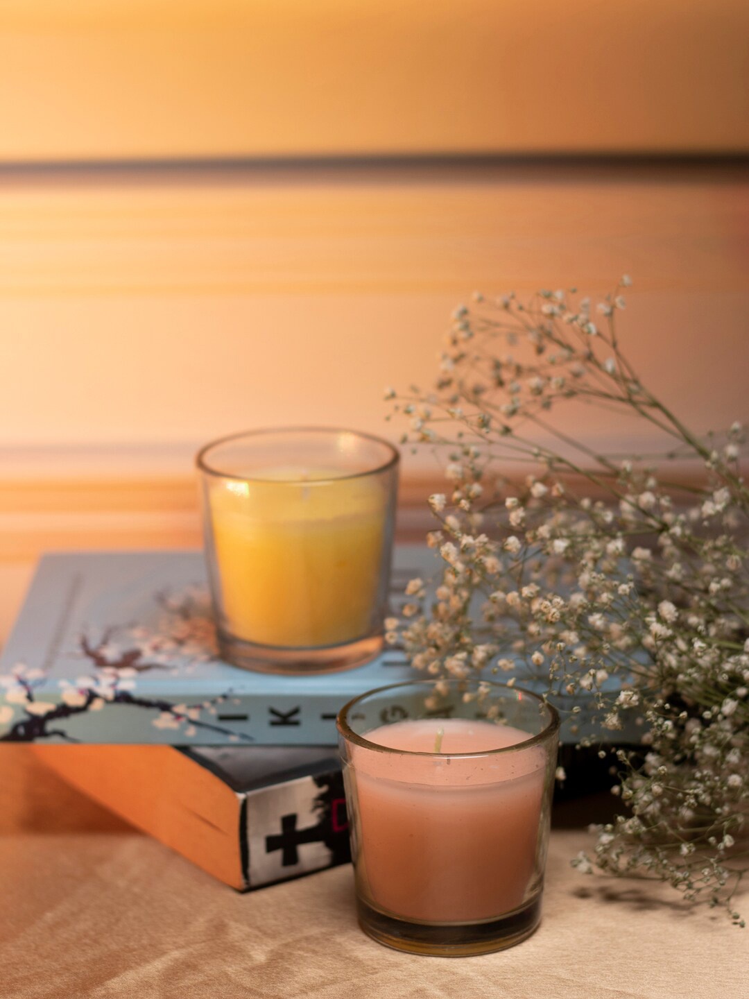 

Dhrohar Scented Arabian mystique 2 Pieces Beige & Yellow Oud Ivory Votive Candles