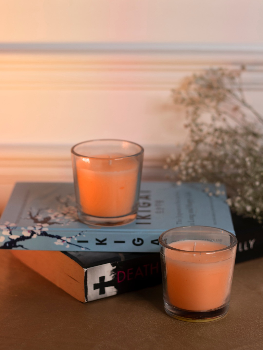 

Dhrohar Oriental Scented 2 Pieces Orange Colored Blossom Votive Glass Candles