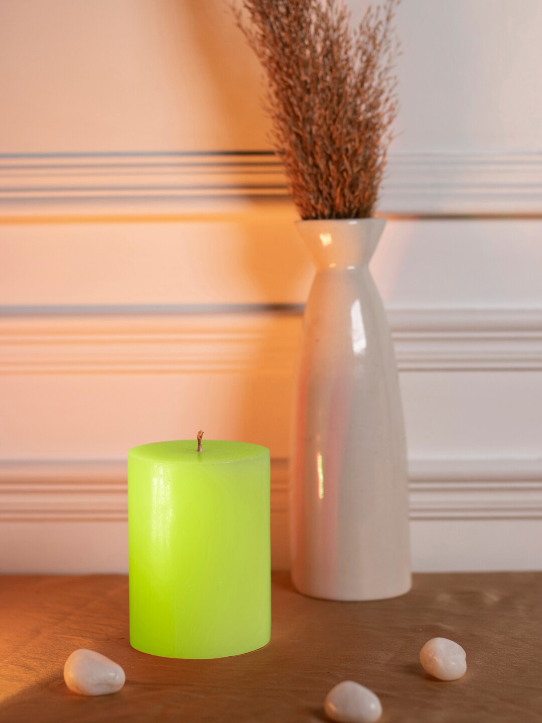 

Dhrohar Scented Tuberose Green Pillar Candle