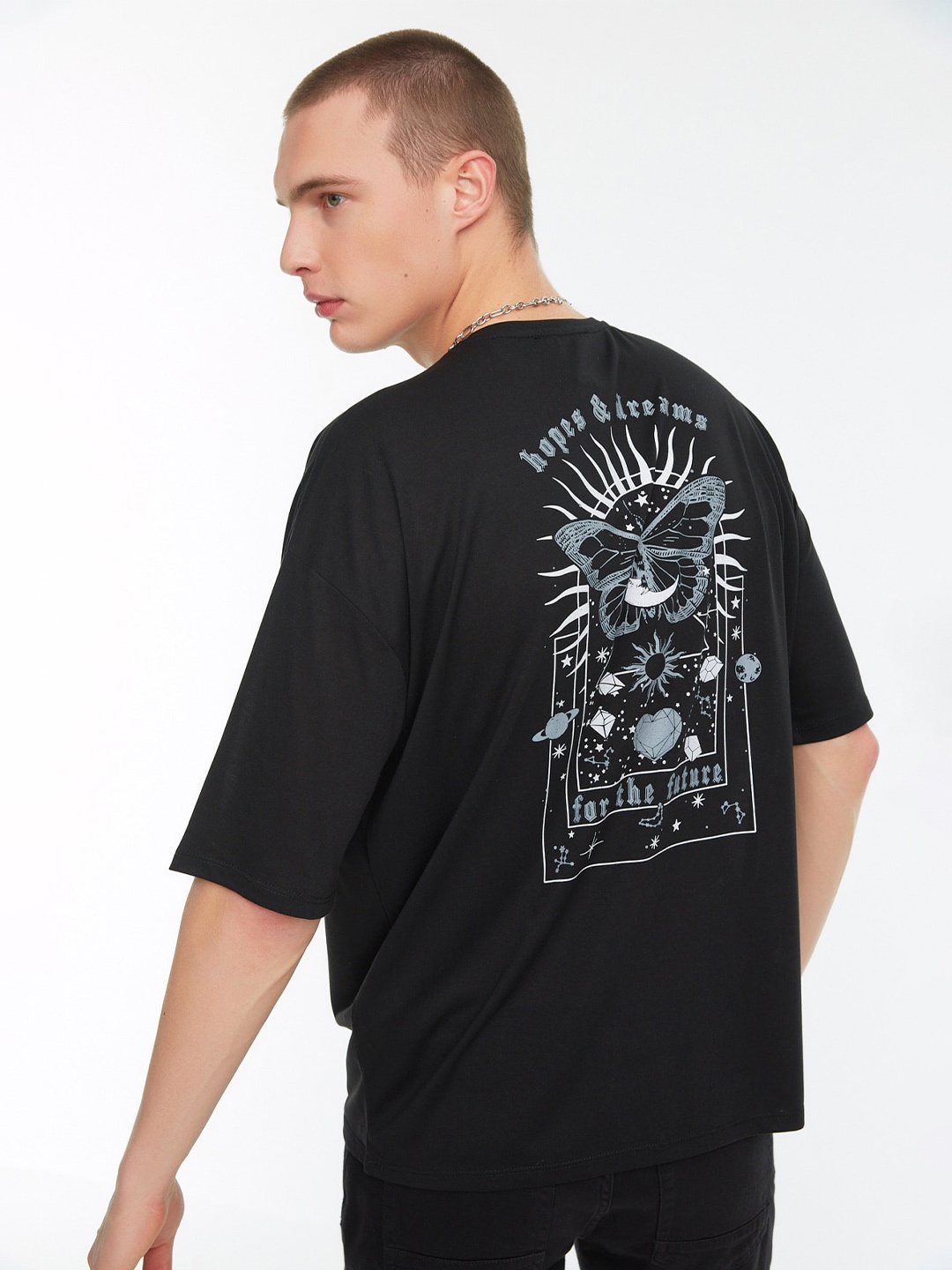 

Trendyol Graphic Printed Casual T-shirt, Black