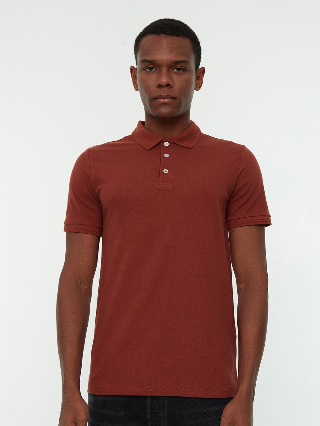 

Trendyol Polo Collar Pure Cotton T-shirt, Maroon