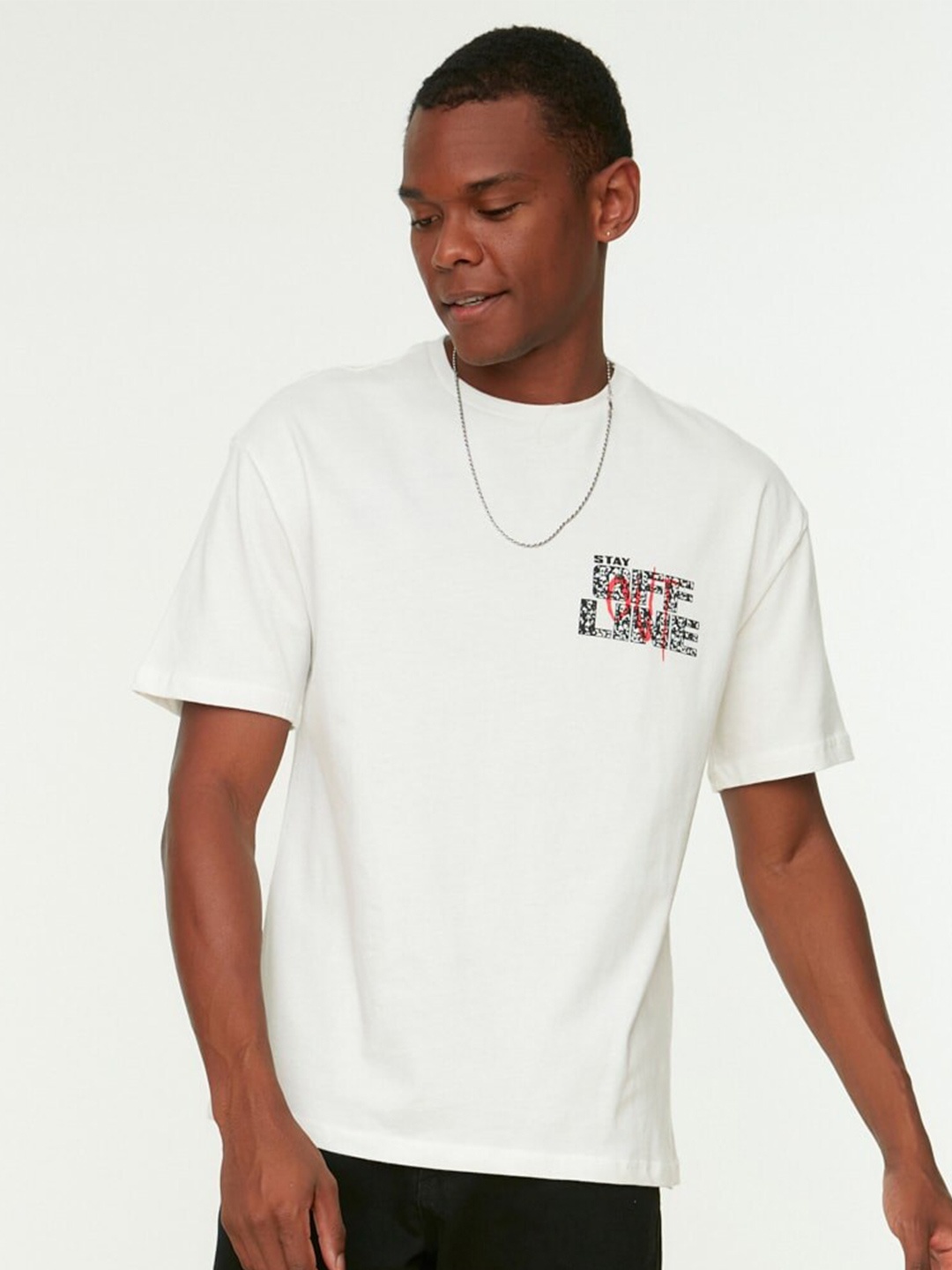 

Trendyol Typography Printed Cotton T-shirt, White