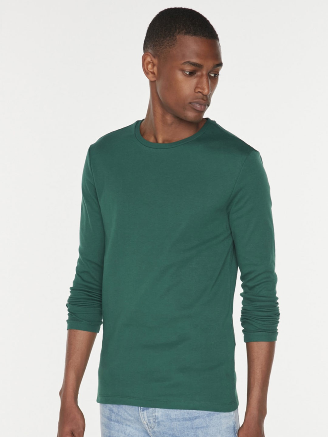 

Trendyol Round Neck Long Sleeves Casual T-Shirt, Green