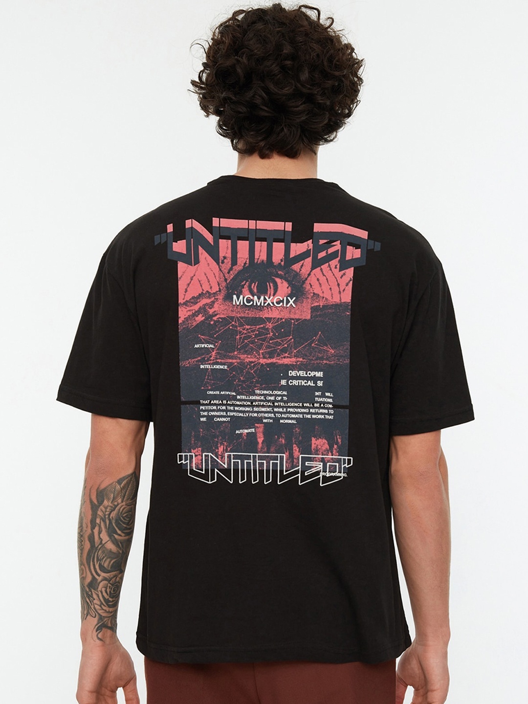 

Trendyol Typography Printed Casual T-Shirt, Black