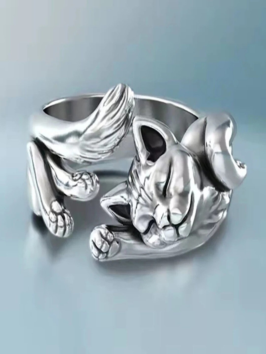 

UNIVERSITY TRENDZ Silver-Plated Adjustable Finger Ring