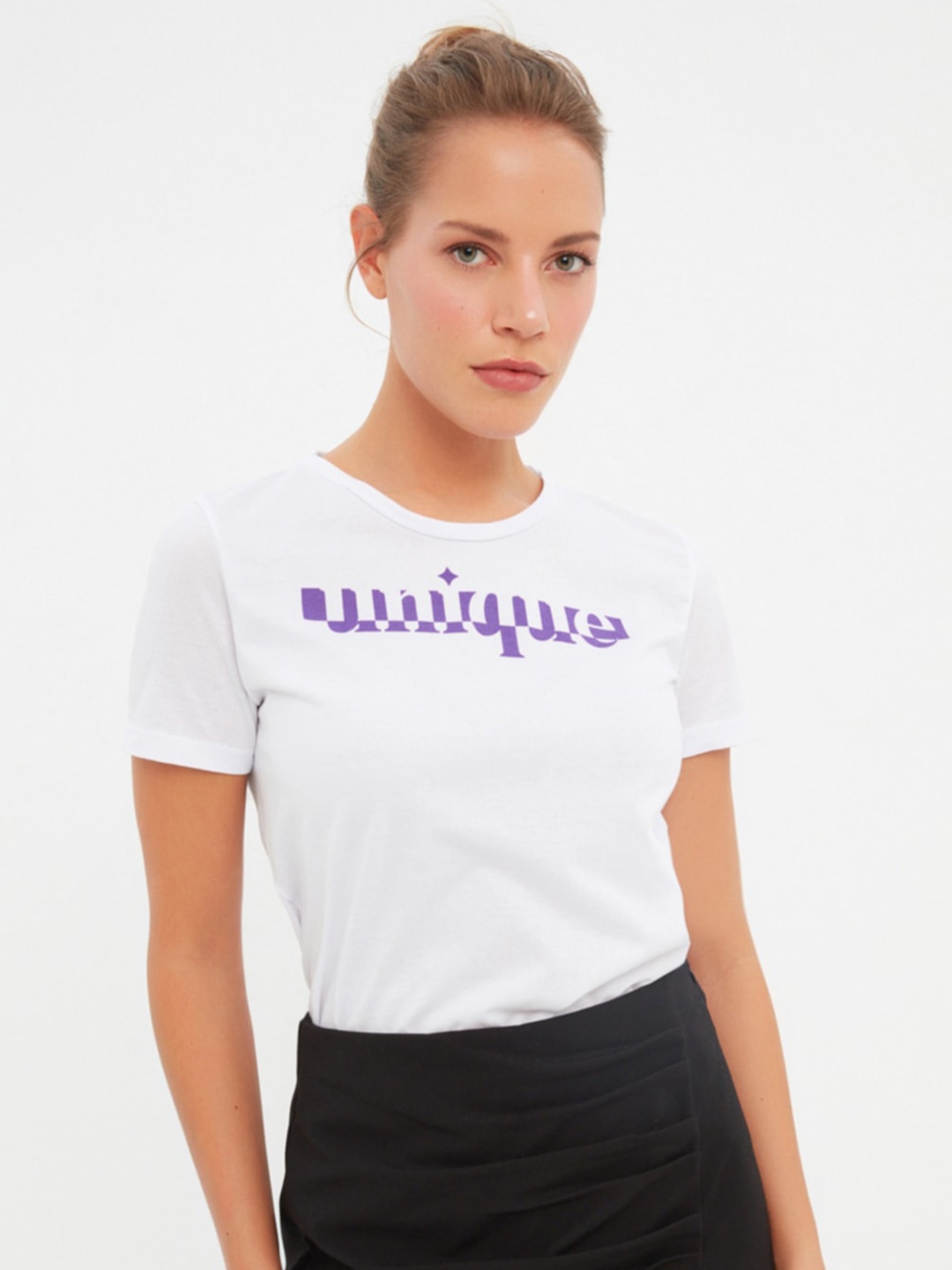 

Trendyol Abstract Printed Casual T-Shirt, Na