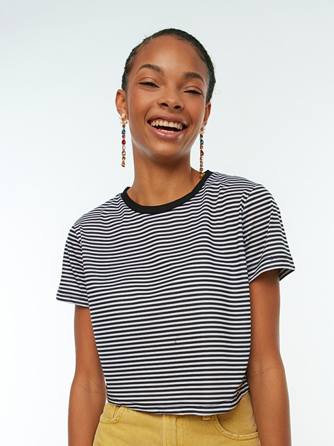 

Trendyol Striped Round Neck T-shirt, White