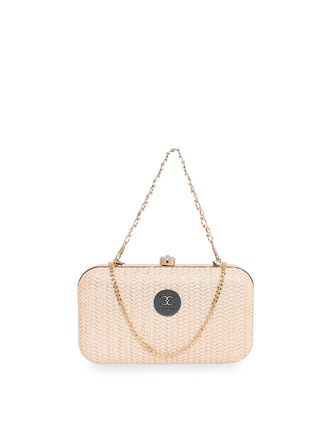 

ESBEDA Women Textured Box Clutch, Gold