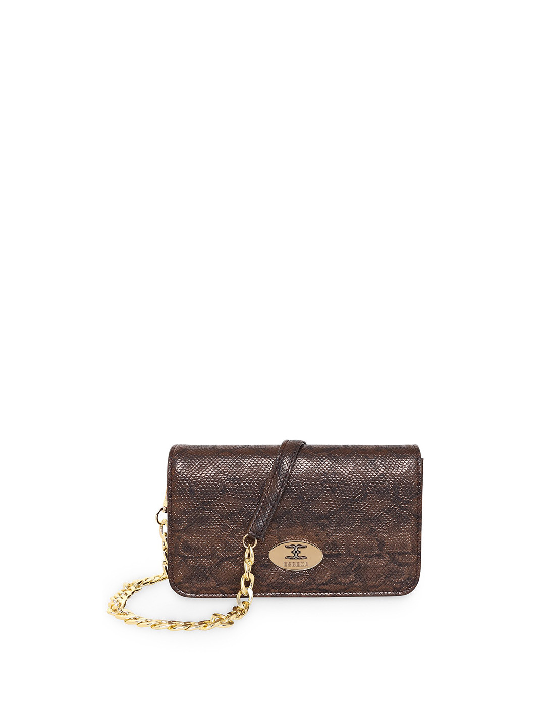 

ESBEDA Women Textured Box Clutch, Coffee brown