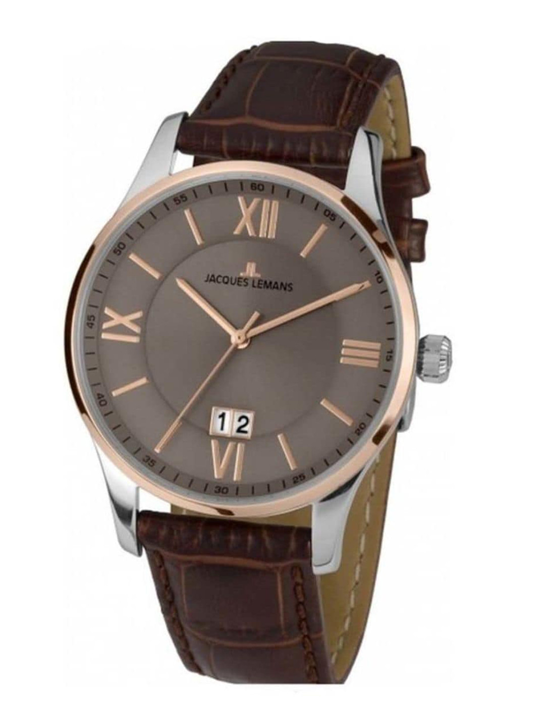 

Jacques Lemans Men Dial & Leather Straps Analogue Watch 1-1845E, Grey
