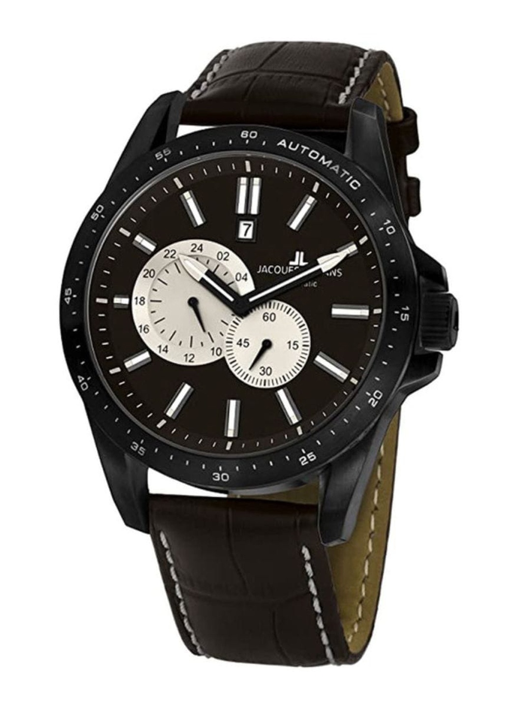 

Jacques Lemans Men Embellished Dial & Leather Straps Analogue Watch 1-1775E, Brown