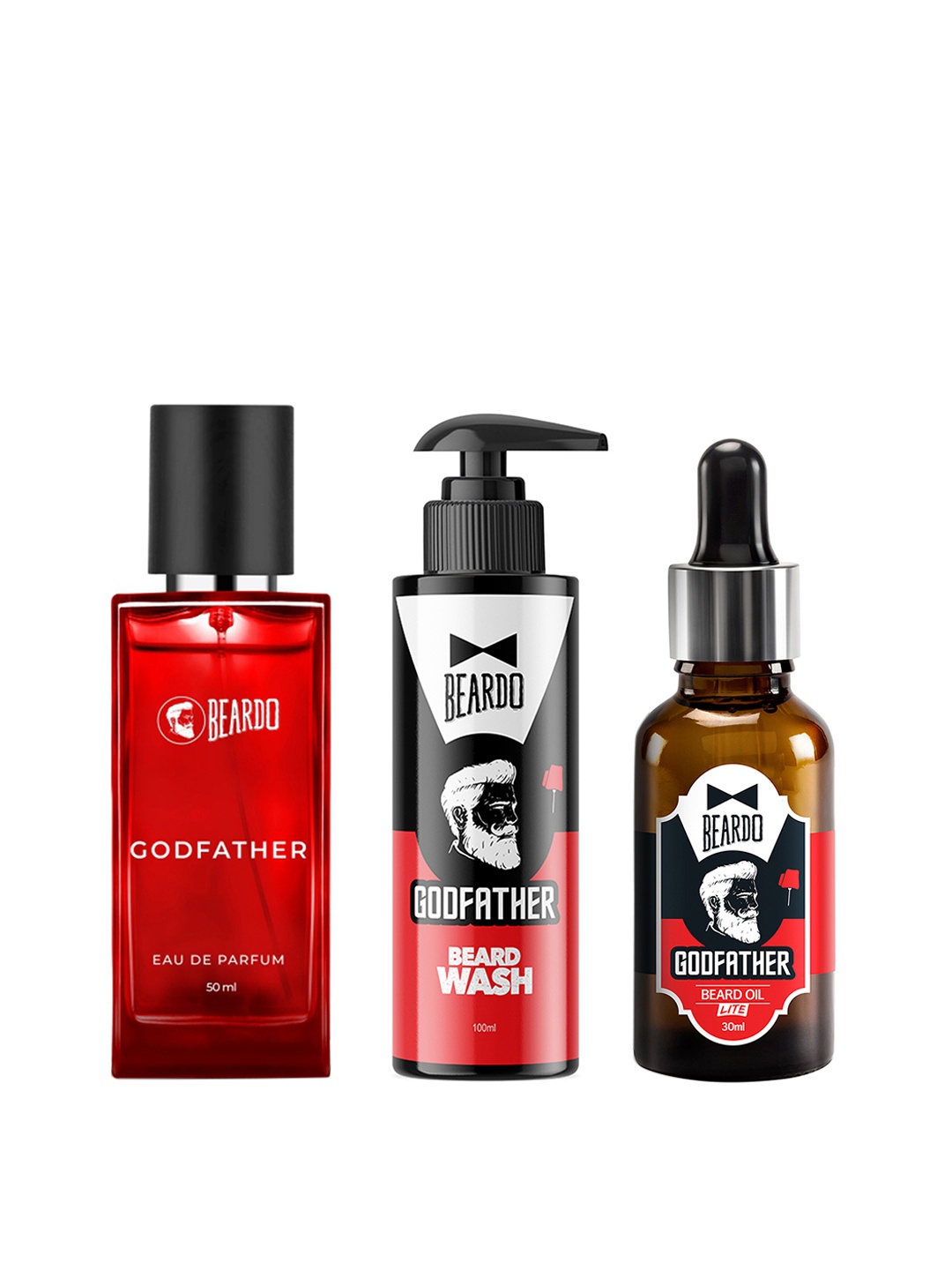 

BEARDO Men Godfather Fragrance Set - Eau De Parfum + Beard Oil + Beard Wash, Red