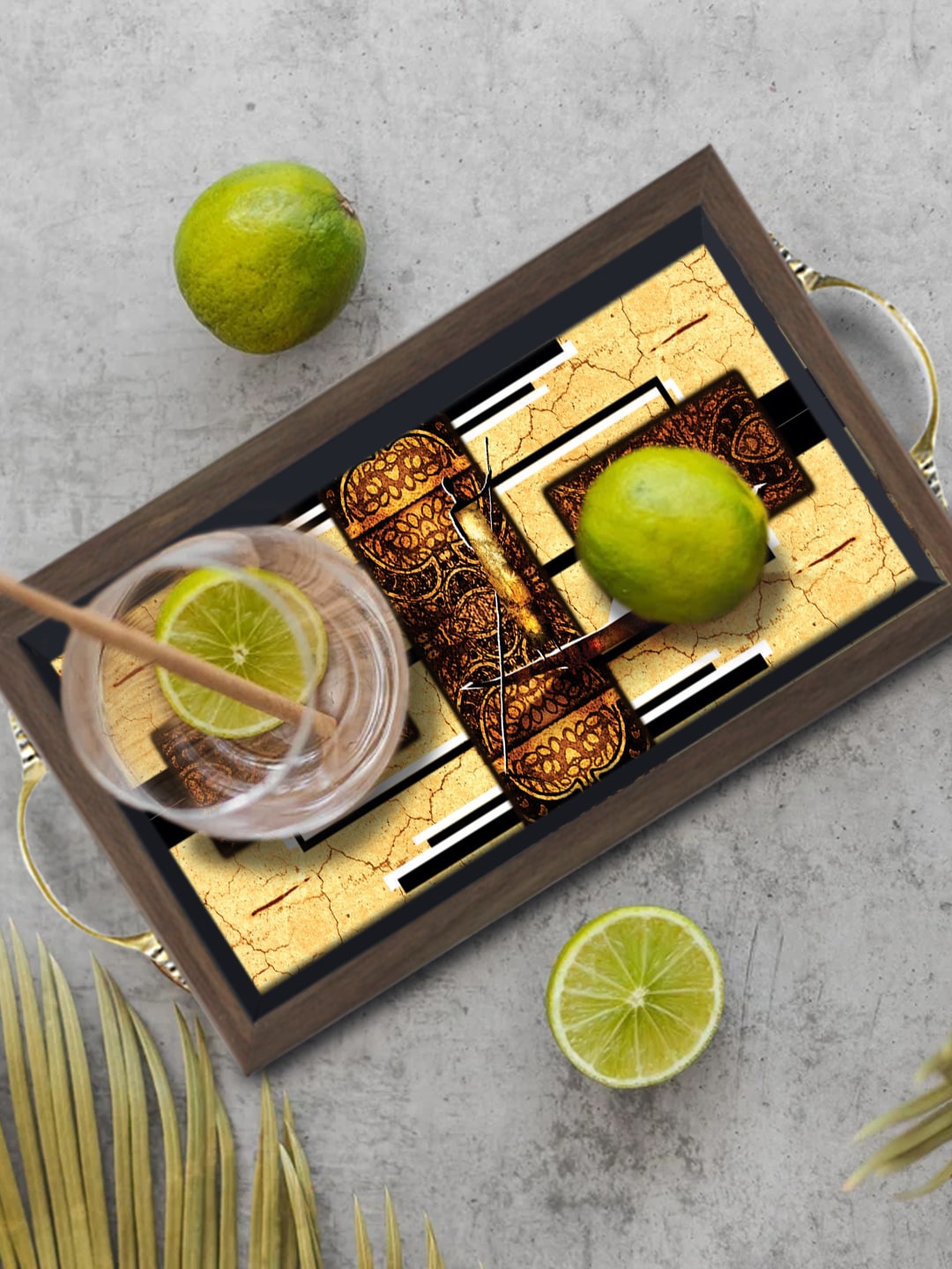 

PAPER PLANE DESIGN Brown Serving Tray With Handle