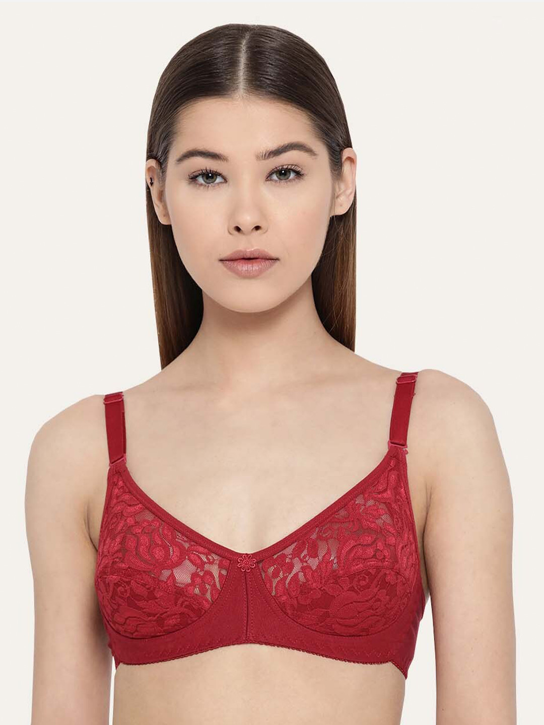 

Lady Lyka Self Design Non Padded Cotton All Day Comfort Everyday Bra, Maroon