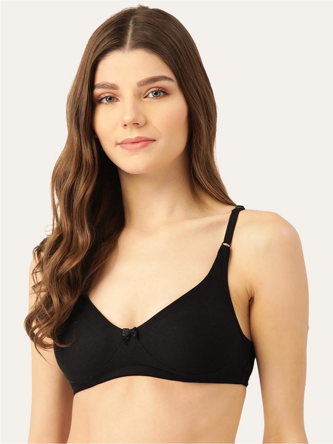 

Lady Lyka Non-Wired All Day Comfort Seamless Cotton T-Shirt Bra, Black