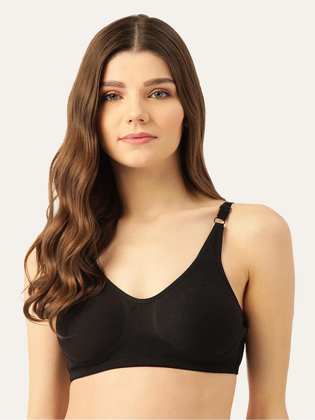 

Lady Lyka Non-Wired All Day Comfort Seamless Cotton T-Shirt Bra, Black