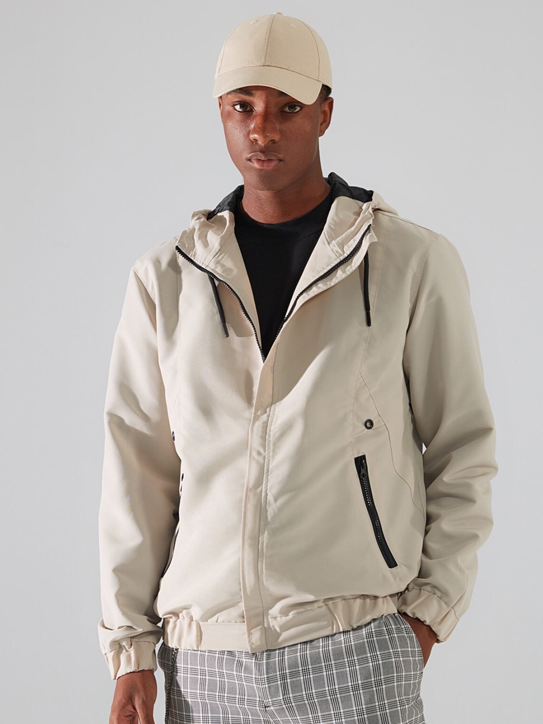 

Trendyol Long Sleeves Hooded Bomber Jacket, Beige