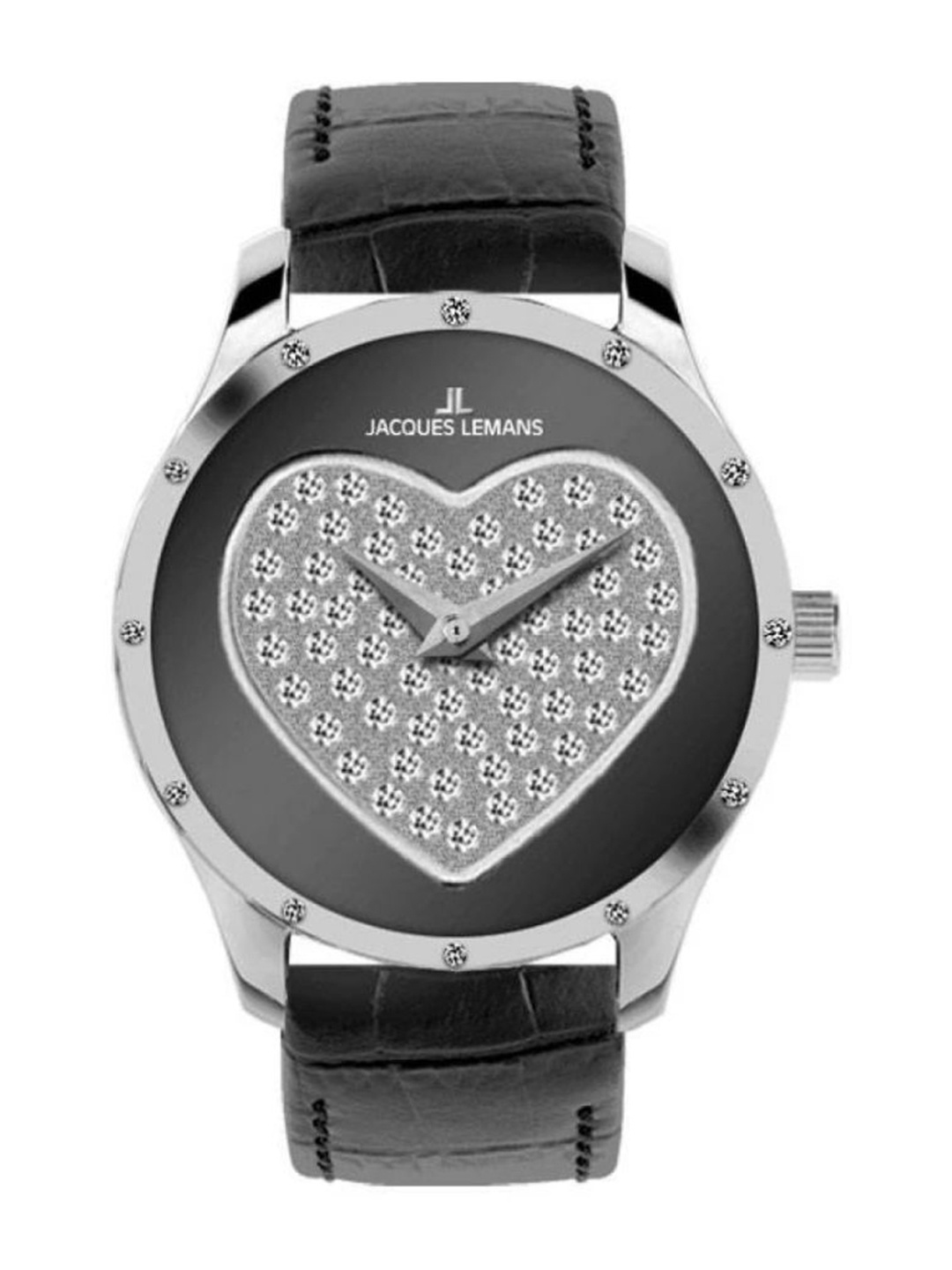 

Jacques Lemans Women Leather Textured Straps Analogue Watch 1-1803A, Black