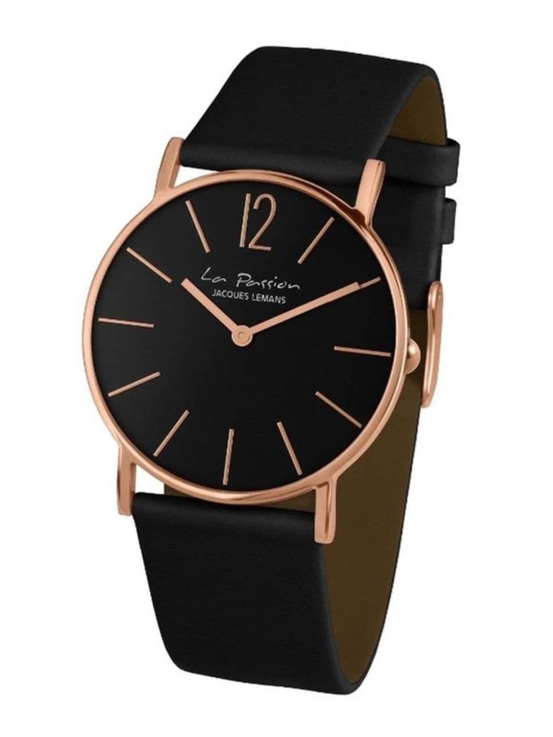 

Jacques Lemans Dial & Leather Straps Analogue Watch LP-122E, Black