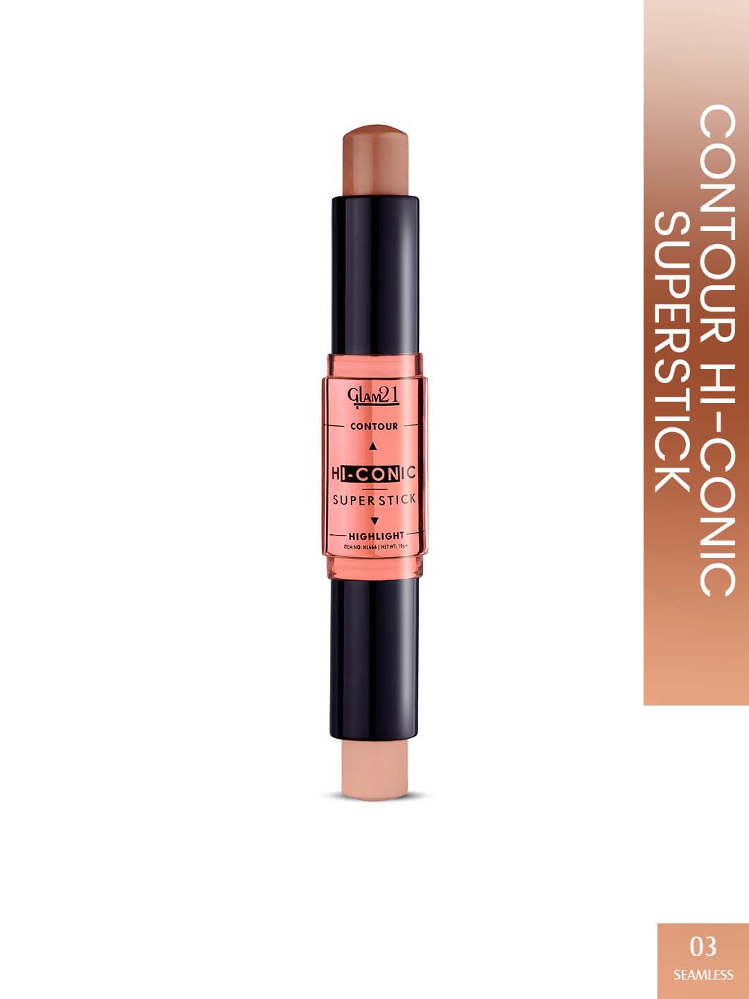

GLAM21 Hi-Conic Long Lasting & Sweat Proof Contour & Highlight Stick 10 g - Seamless 03, Nude