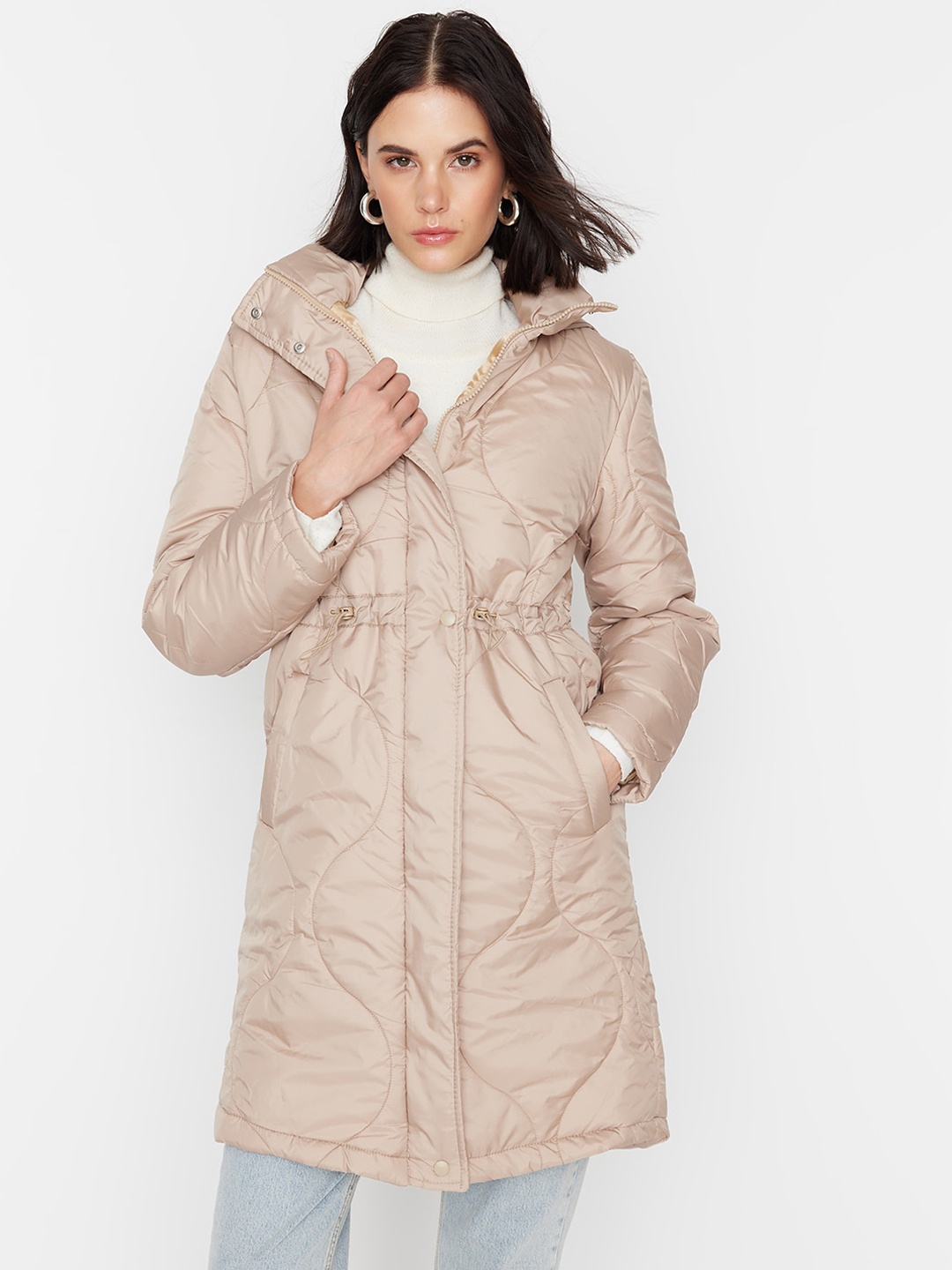 

Trendyol Women Longline Overcoat, Beige