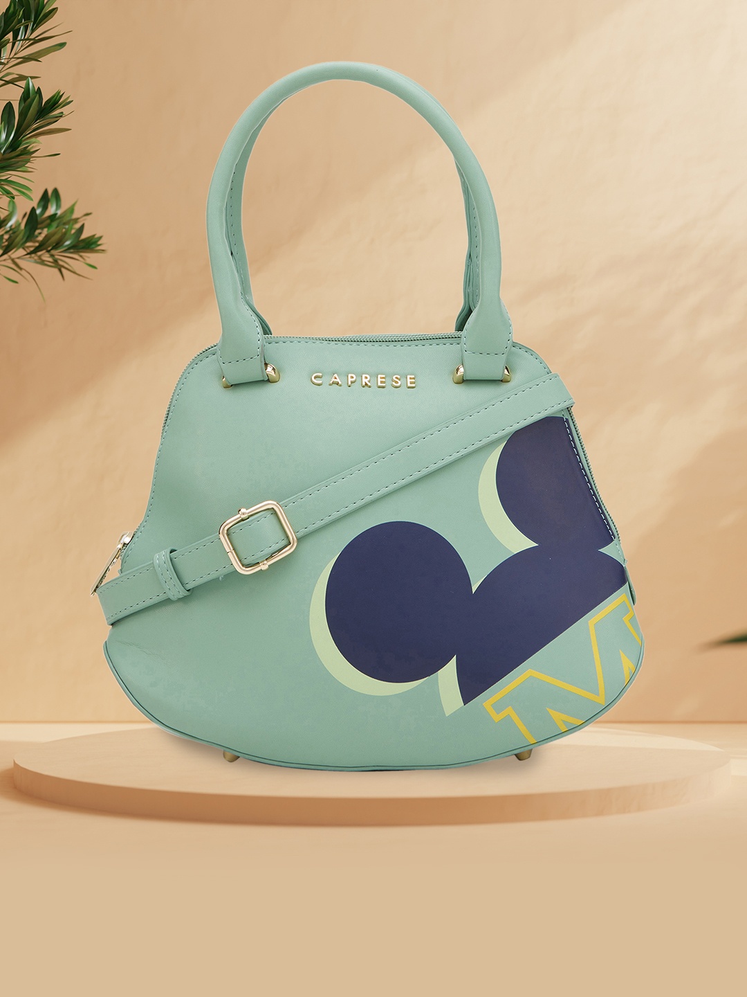 

Caprese Women Disney Inspired Mickey Mouse Printed Handheld Bag, Green