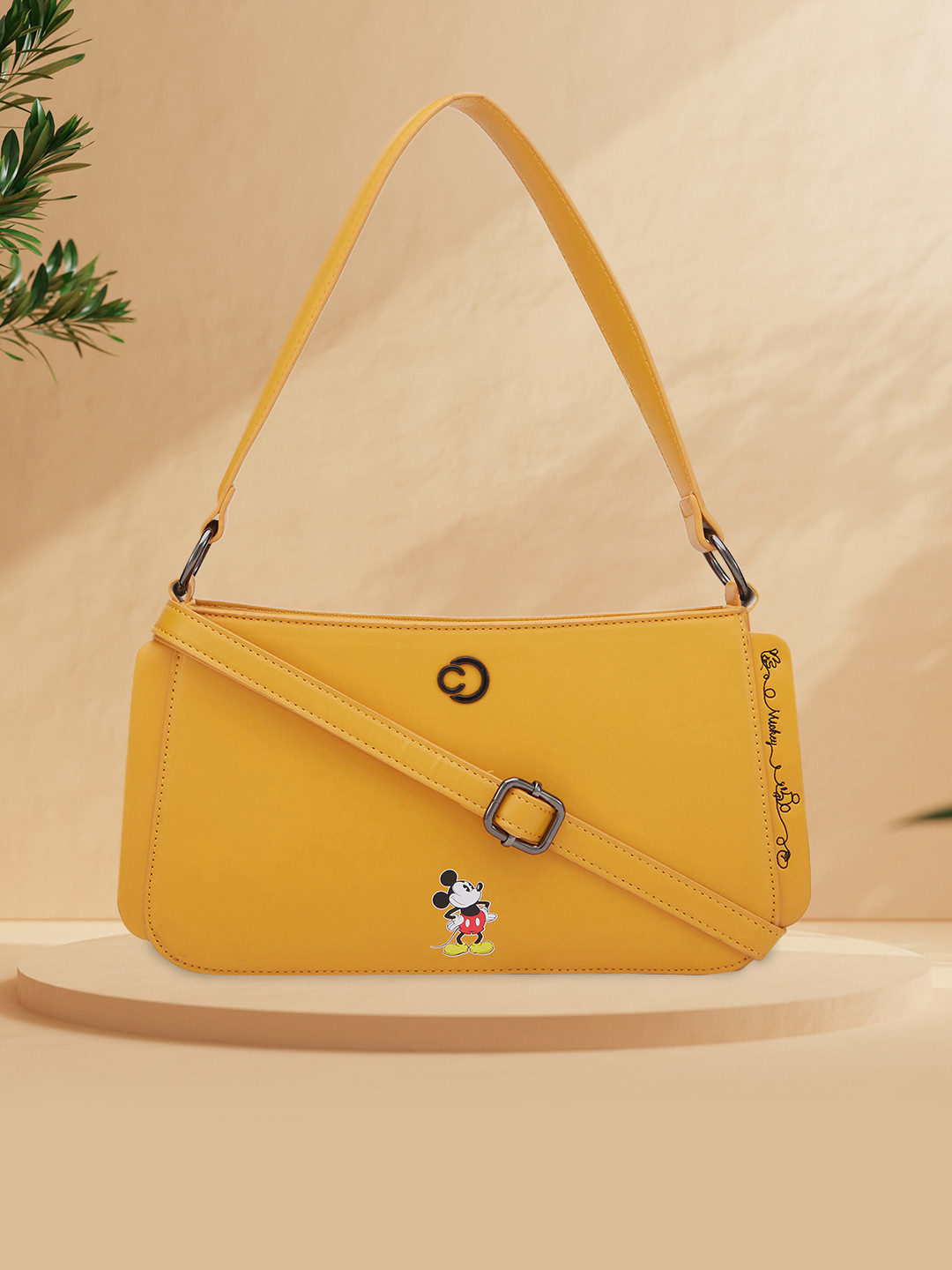 

Caprese Disney Inspired Printed Mickey Mouse Collection Shoulder Bag, Yellow