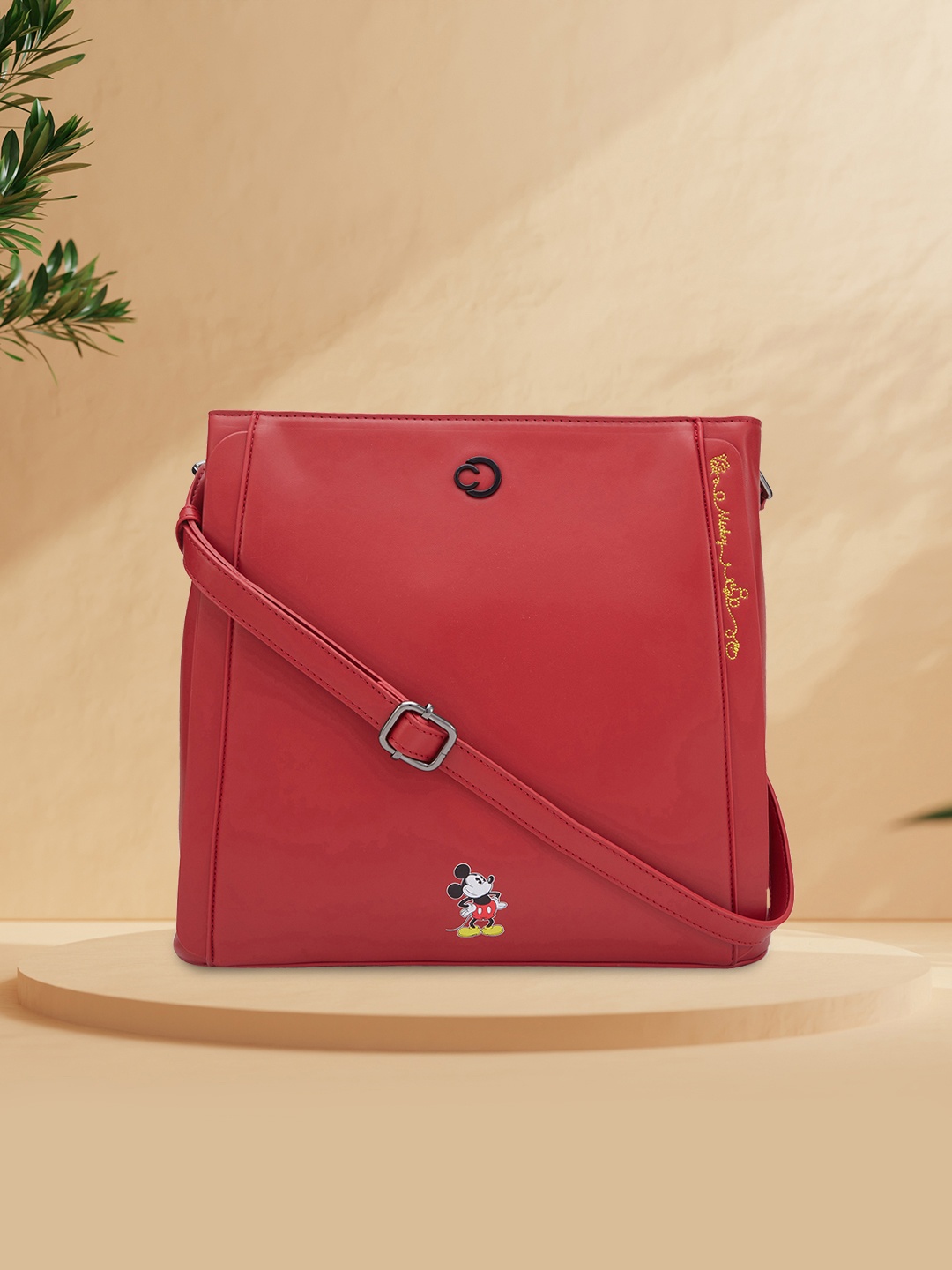

Caprese Women Mickey Mouse Structured Sling Bag, Red