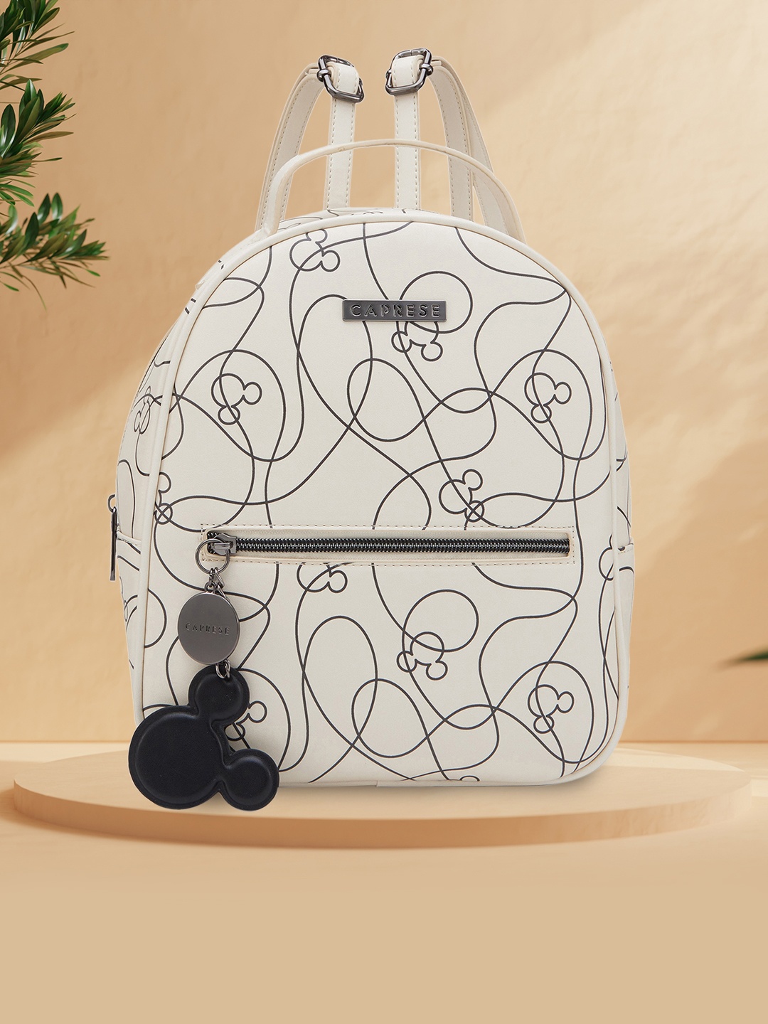 

Caprese Women Mickey Mouse Printed Medium Backpack, White