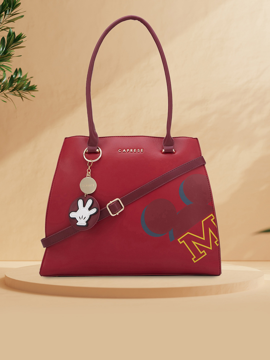 

Caprese Women Mickey Mouse Printed Satchel, Maroon